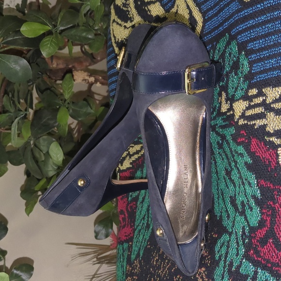 ❤️3/$20 Antonio Melani Navy Blue Women's Heels - Picture 3 of 8